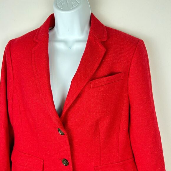 Talbots Classic 2 Button Red Wool Blend Blazer size 10P - Picture 3 of 16